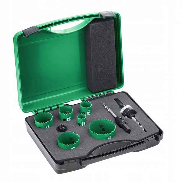 Sada bimetalových děrovaček HiKOKI 4101072 22-64 mm 2 čepy, kufr 9 ks.