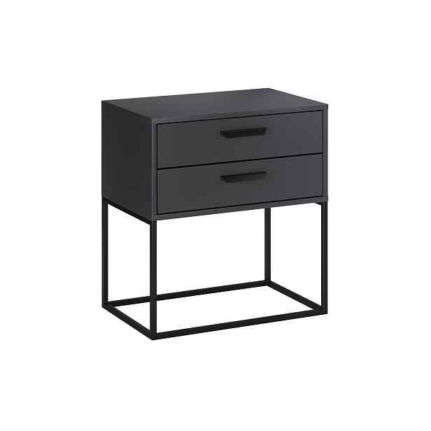 Szafka nocna z dwiema szufladami 60 cm Navello Antracit