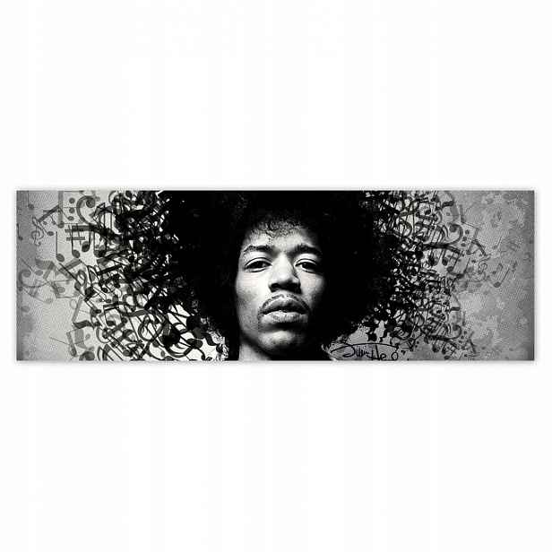 Plakáty 200x66 Jimmy Hendrix s notami