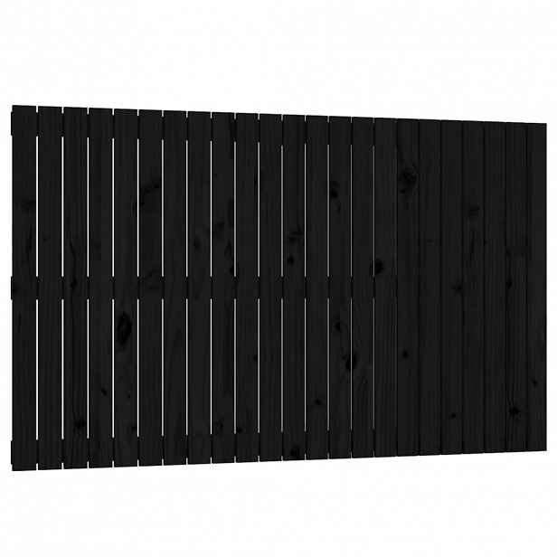 vidaXL Nástěnné čelo postele černé 147x3x90 cm masivní borové dřevo