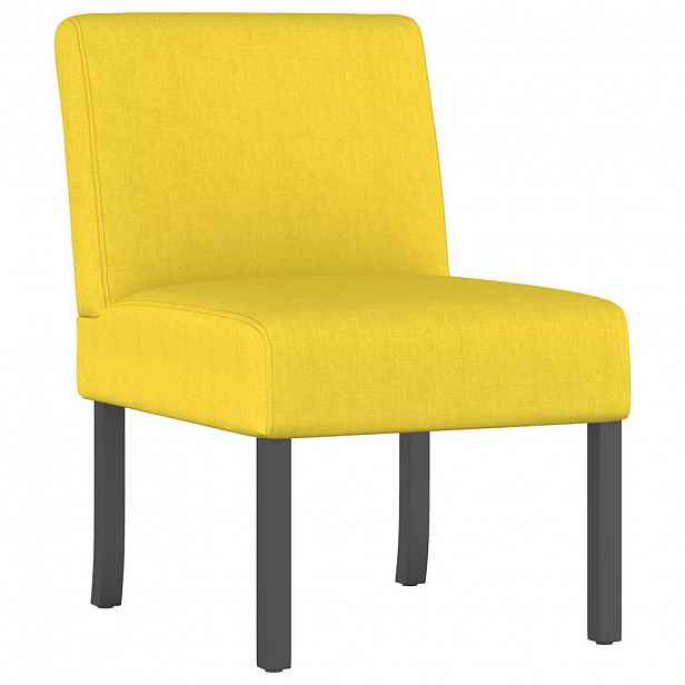 vidaXL Nízké křeslo bez područek světle žluté textil