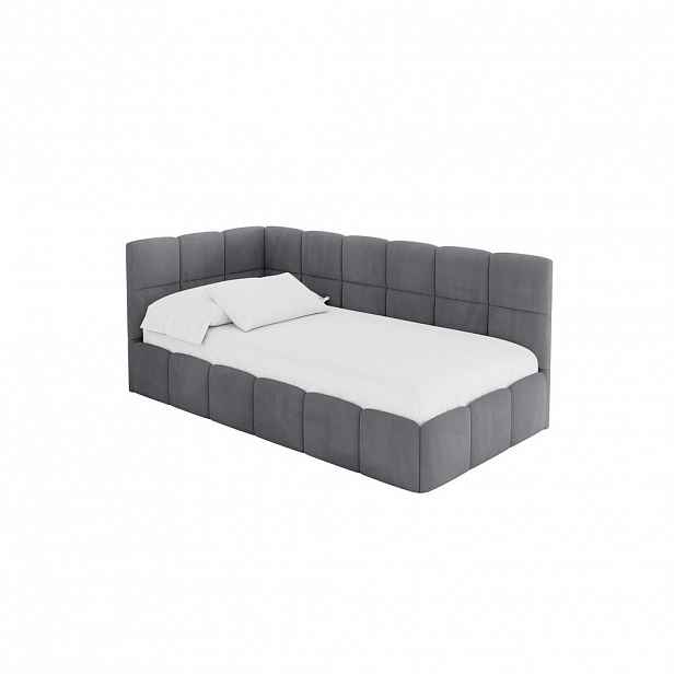 ALTDECOR JEDNOLŮŽKOVÁ POSTEL pro mládež s úložným prostorem vpravo, bez matrace - LIVY 80x200 tmavě šedá