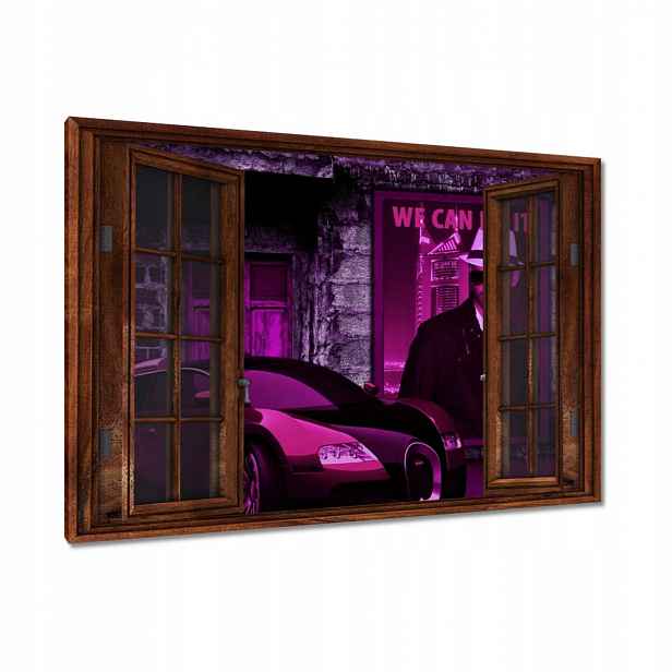 Fialové obrazy Bugatti 90x60