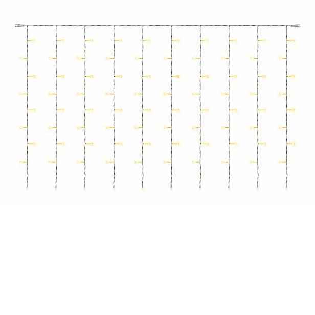 Hobby Line LED světelný závěs do okna, 200 × 100 cm, teple bílá, 100 diod, čirý kabel, IP20 do interiéru, prodlužovací