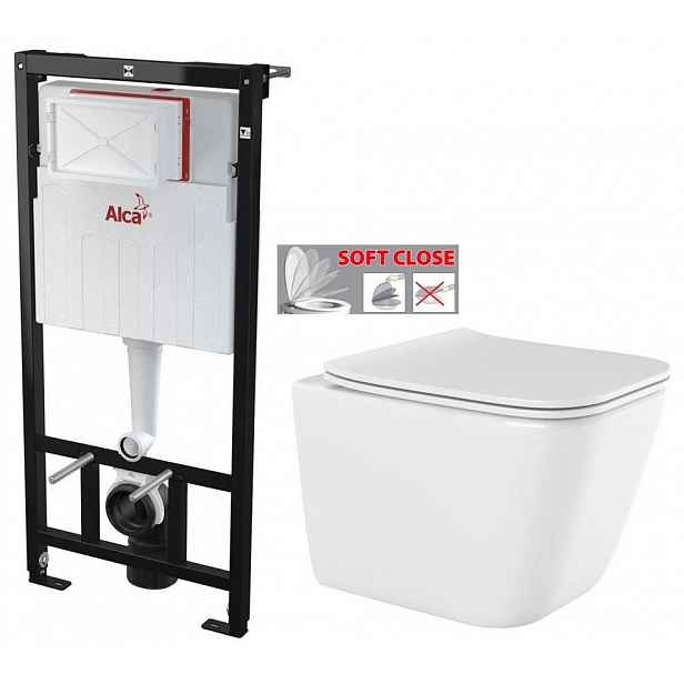 Předstěnový instalační systém bez tlačítka + WC INVENA PAROS  + SEDÁTKO AM101/1120 X RO1
