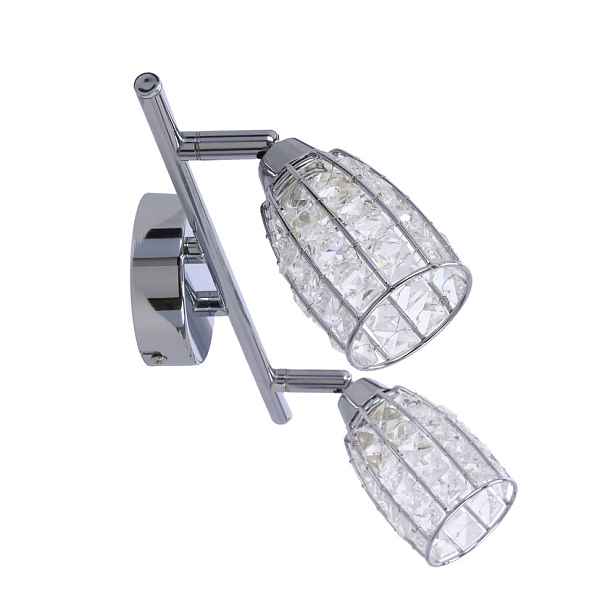 Stropní lampa Shiba chromový pásek 2x15W g9 průhledné stínidlo