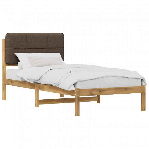 vidaXL Rám postele s čalouněným čelem Bělená a taupe 80 x 200 cm