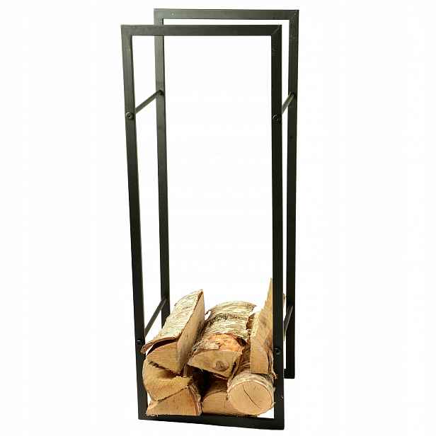 Kovový Stojan Na Palivové Krbové Dřevo, Velký, Vysoký, Přenosný, 80 CM