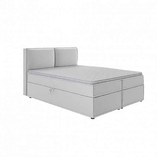 S-Style POSTEL BOXSPRING 160/200 cm Eclipse ze stříbrného mikrovlákna