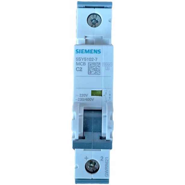 Siemens 5SY5102-7 Nadproudový spínač 1P C 2A Mcb 230/400V
