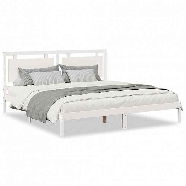 vidaXL Prodloužený rám postele bez matrace bílý 200 x 210 cm masiv
