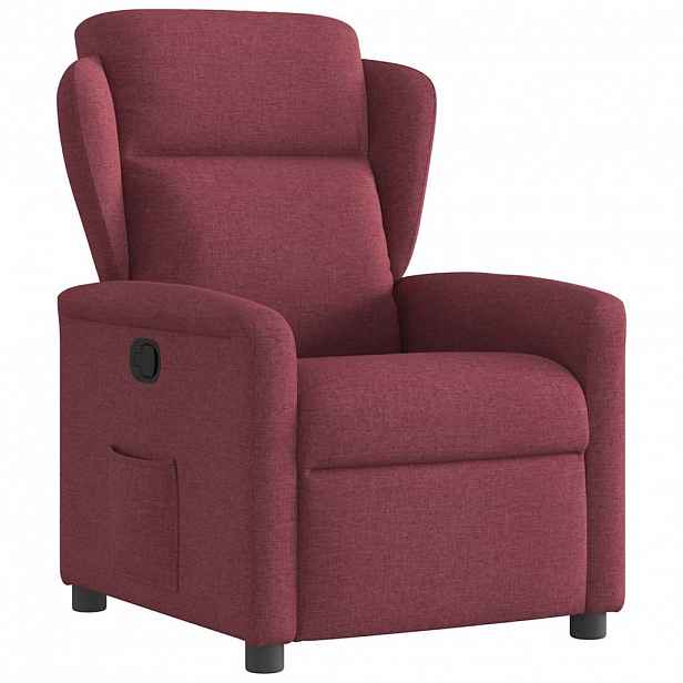 vidaXL Polohovací křeslo vínové textil