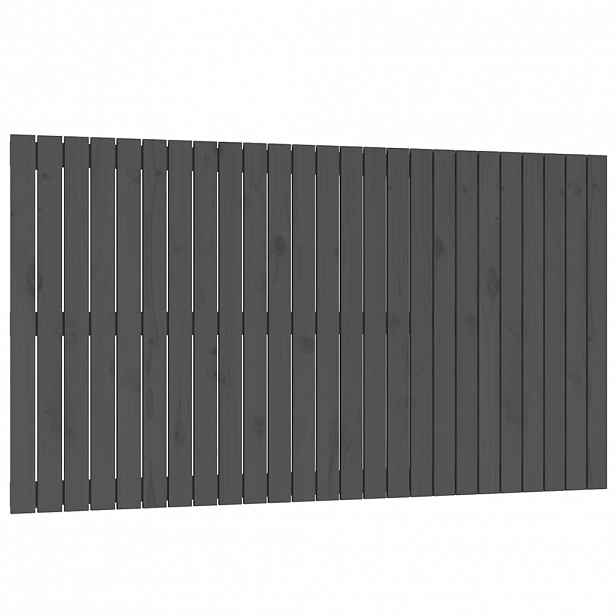 vidaXL Nástěnné čelo postele šedé 159,5x3x90 cm masivní borové dřevo