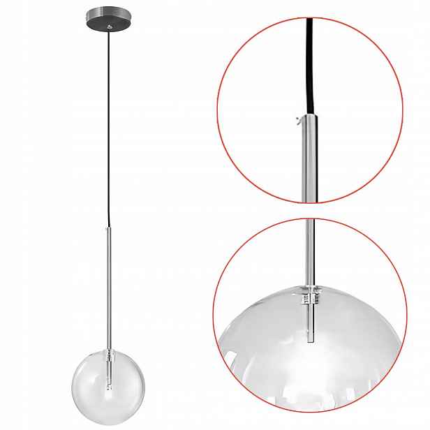 Závěsné Stropní Svítidlo Skleněná koule 15 cm Transparentní Chrom Závit G4