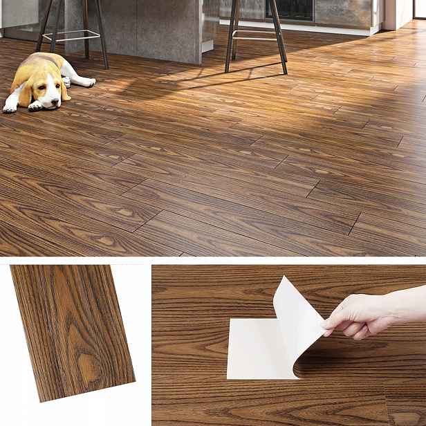 Pvc dlaždice Livelynine tmavý dub voděodolné 90 cm x 15 cm 32 ks 4,3 m2