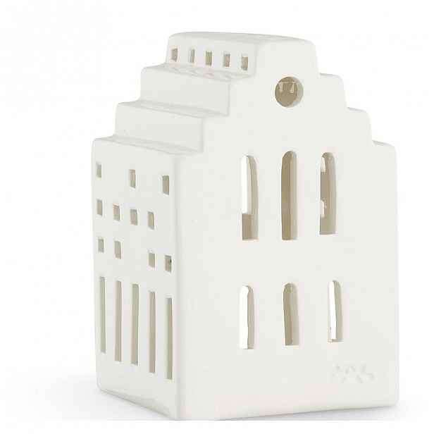 Bílá keramická lucerna Kähler Design Long Church, výška 10 cm