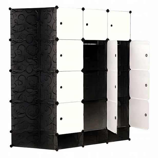 Hogler 3416 Variabilní regálový systém 20 modulů, 147 x 162 x 46 cm, černý