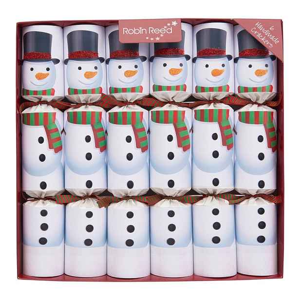 Vánoční crackery v sadě 6 ks Racing Snowman - Robin Reed