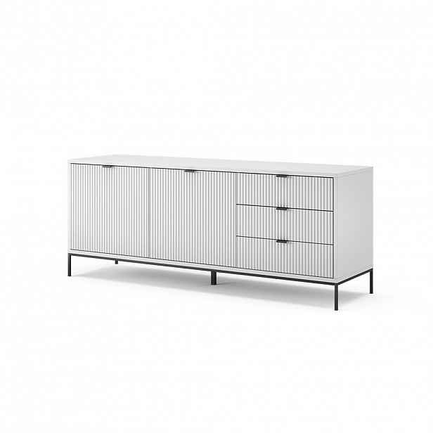 Vicco NÍZKÁ SKŘÍŇKA Eliza Bílá 150 x 60 cm se 3 zásuvkami, 2 dvířky
