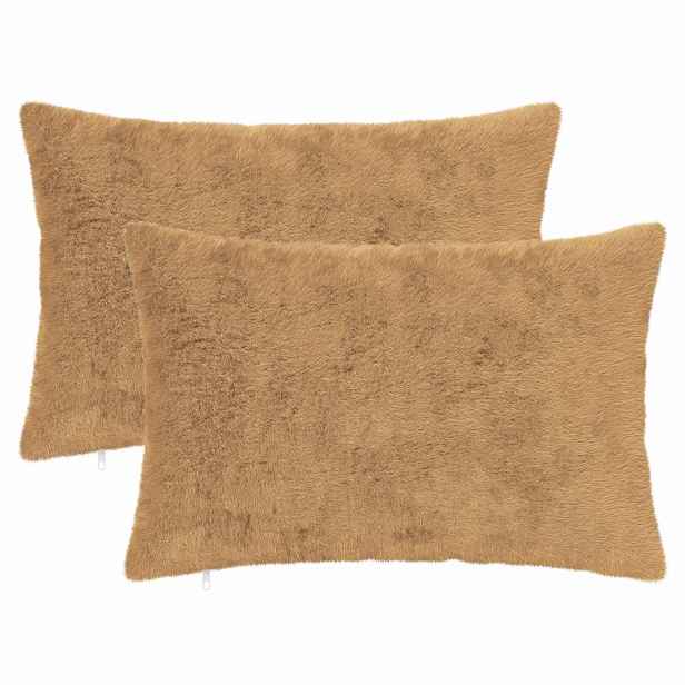 vidaXL Povlak na polštář 2 ks HEERLEN Taupe 40 x 60 cm Umělá králičí