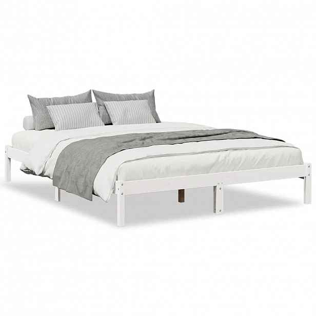 vidaXL Prodloužený rám postele bez matrace bílý 140 x 220 cm borovice
