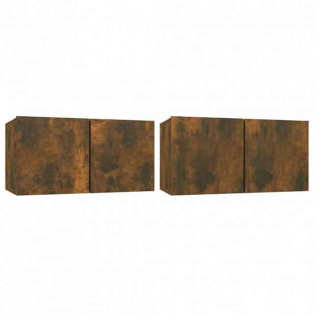 vidaXL Závěsné TV skříňky 2 ks kouřový dub 60 x 30 x 30 cm