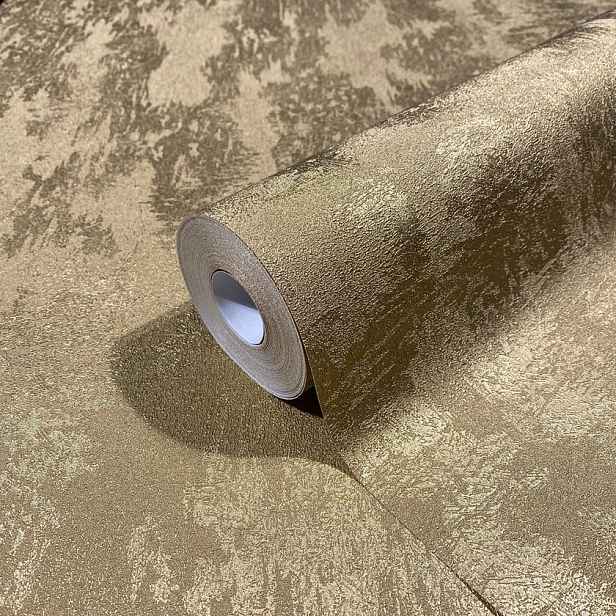 Vinylová Tapeta Na Flizelině Zlatá Imitace Betonu