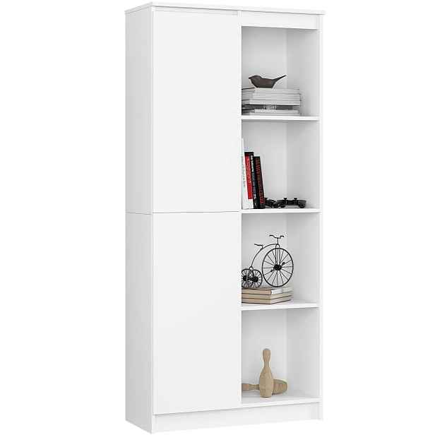 Ak furniture Regál Rexa 80 cm 1 skříňka a 4 police bílý