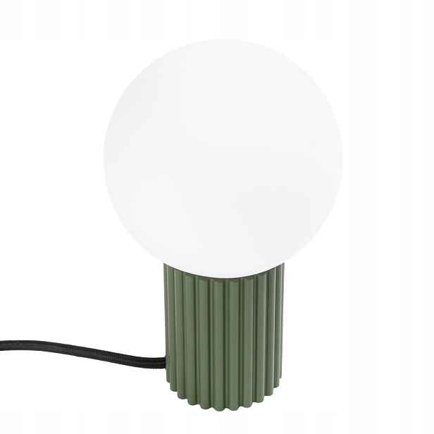 Sollux noční stolní lampa zelená rýhovaná skleněná bílá koule 12 cm