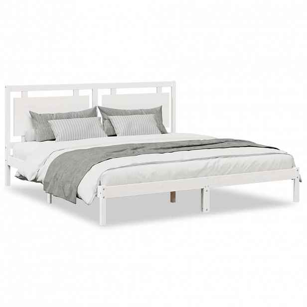 vidaXL Prodloužený rám postele bez matrace bílý 200 x 220 cm masiv