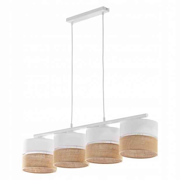Závěsná stropní lampa Pendant Linobianco Bílá Kov 4 Zdroje E27 Tk Lighting