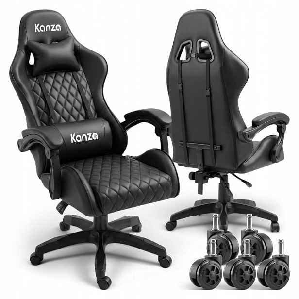 Kancelářská Otočná Židle Herní Židle Pro Hráče, Kelímková, Černá
