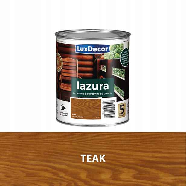 Luxdecor Ochranná A Dekorativní Lazura Na Dřevo 4,5 L Teak Tik