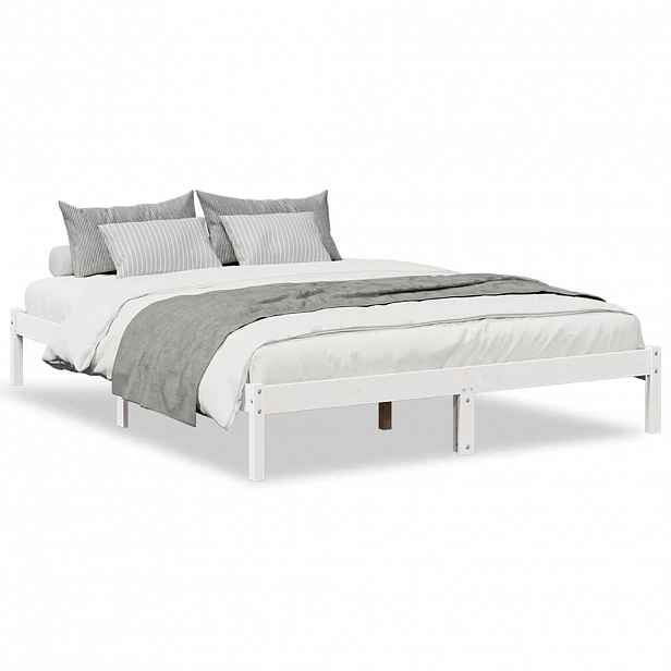 vidaXL Prodloužený rám postele bez matrace bílý 160 x 220 cm borovice