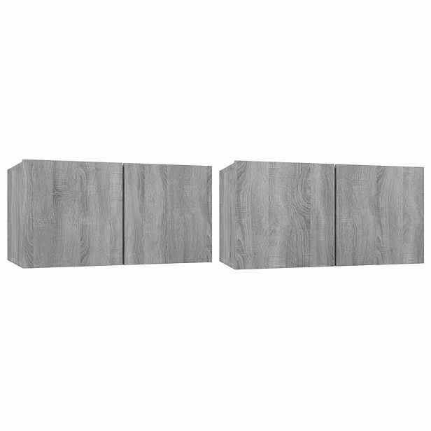 vidaXL Závěsné TV skříňky šedé sonoma 2 ks 60 x 30 x 30 cm kompozit