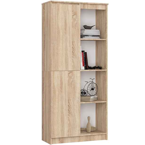 Ak furniture Regál Rexa 80 cm 1 skříňka a 4 police dub sonoma