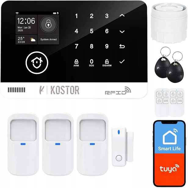 Bezdrátový alarm Gsm WiFi s aplikací Tuya, sada, Kostor SAD005A