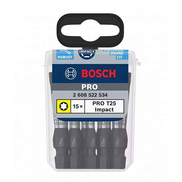 Bosch - Sada bitů T25, délka 55 mm, 15 ks 2608522534