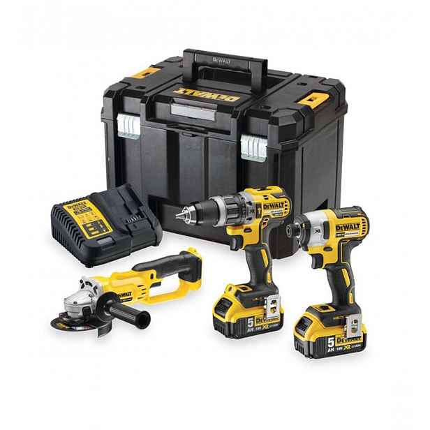 DeWALT - 7dílná sada AKU nářadí, baterií a nabíječky DCK383P2T