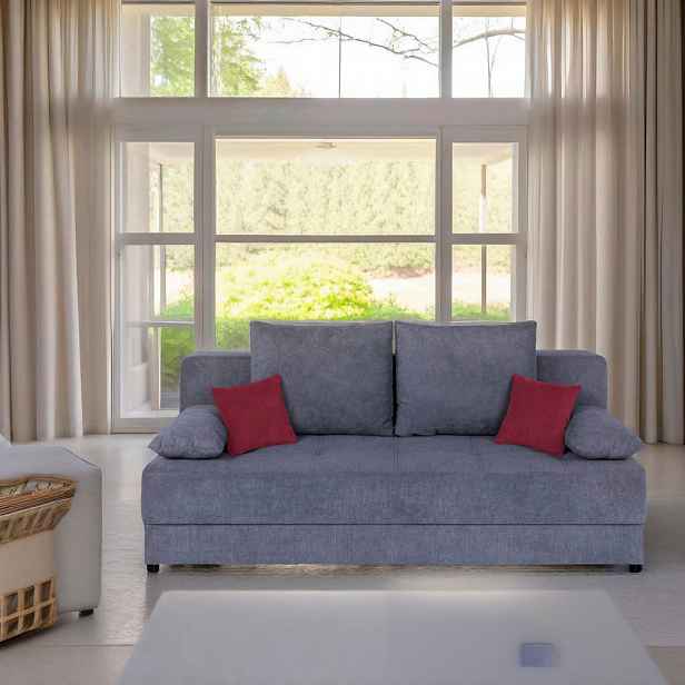 P & B ROZKLÁDACÍ POHOVKA, textil, kompozitní dřevo, antracitová