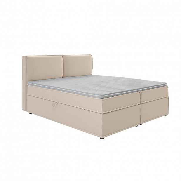 S-Style POSTEL BOXSPRING 180/200 cm Eclipse z béžového mikrovlákna