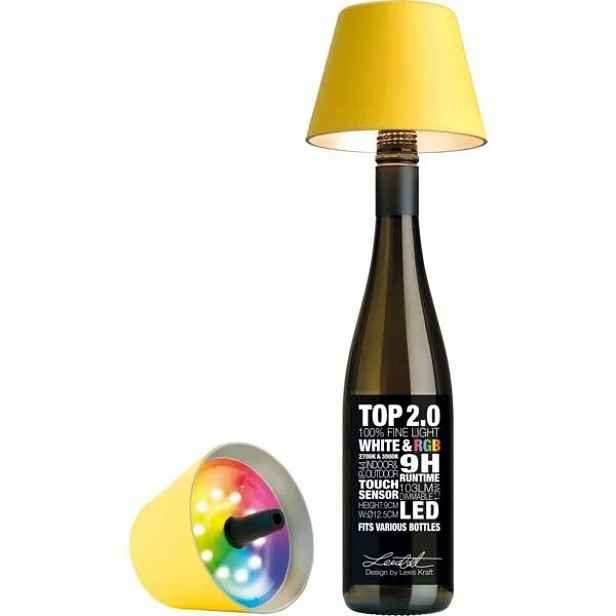 Stolní Led lampa na láhev Sompex Top 2.0 14 cm, žlutá