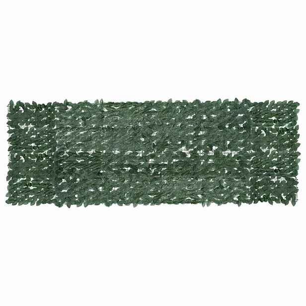 vidaXL Balkónová zástěna s tmavě zelenými listy 300 x 100 cm