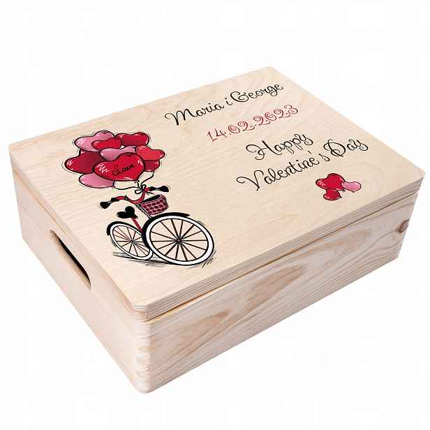 Krabička na Valentýna s gravírováním dárek přání pro milovanou osobu 40x30