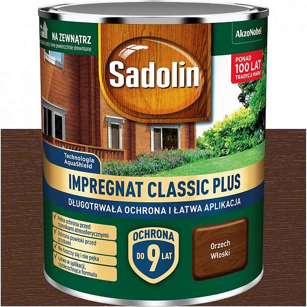 Barva Impregnát na dřevo Sadolin Classic Plus Vlašský ořech 4,5L