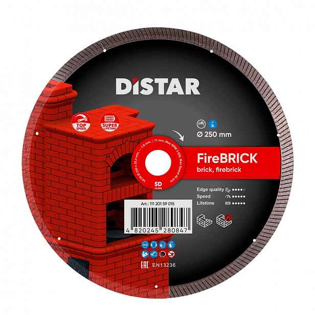 Distar Diamantový Řezací Kotouč Firebrick 250x1,9x25,4 Pro Tvrdé Cihly
