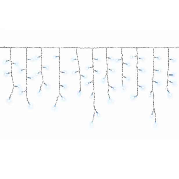Hobby Line interiér LED rampouchy, světelné, 200 × 50 cm, ledově bílá, 40 diod, čirý kabel, IP20, prodlužovací