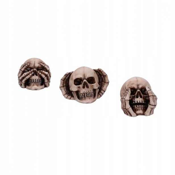 Nemluvím, Neslyším, Nevidím Three Wise Skulls Ozdoba 3 Figurky lebky