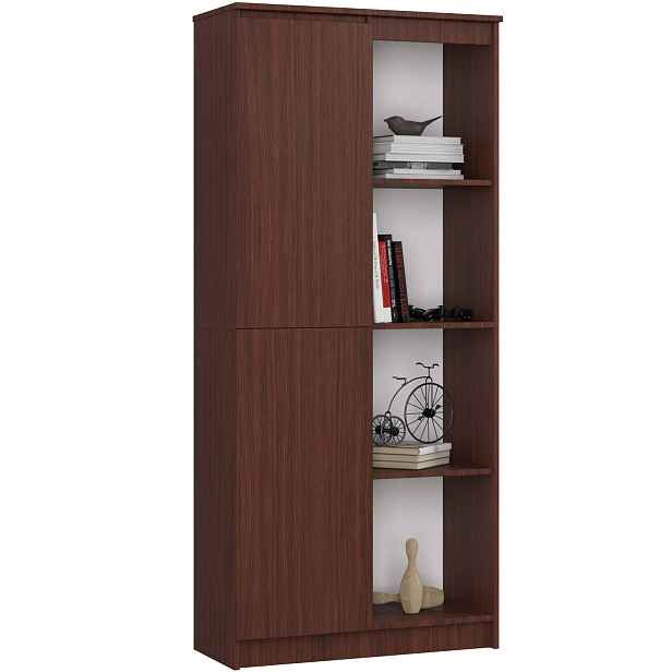 Ak furniture Regál Rexa 80 cm 1 skříňka a 4 police wenge