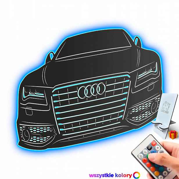 Dřevěný 3D obraz Audi A7 Nástěnná Dekorace Dárek Noční Lampa Led XL